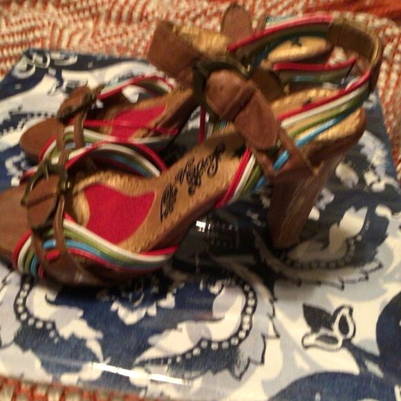 Naughty Monkey Colored Strap heel size 6.5 - Picture 4 of 5